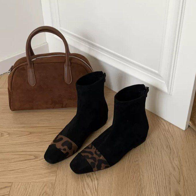 Women's Square-Toe Soft-Sole Ankle Boots 2025 - Fashionable, Slim, Niche Design for Autumn/Winter Trending Martin Style.