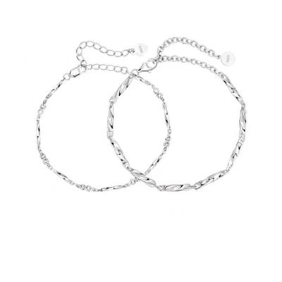 S925 Sterling Silver Couple Bracelet Light Luxury Minority Design Bracelet