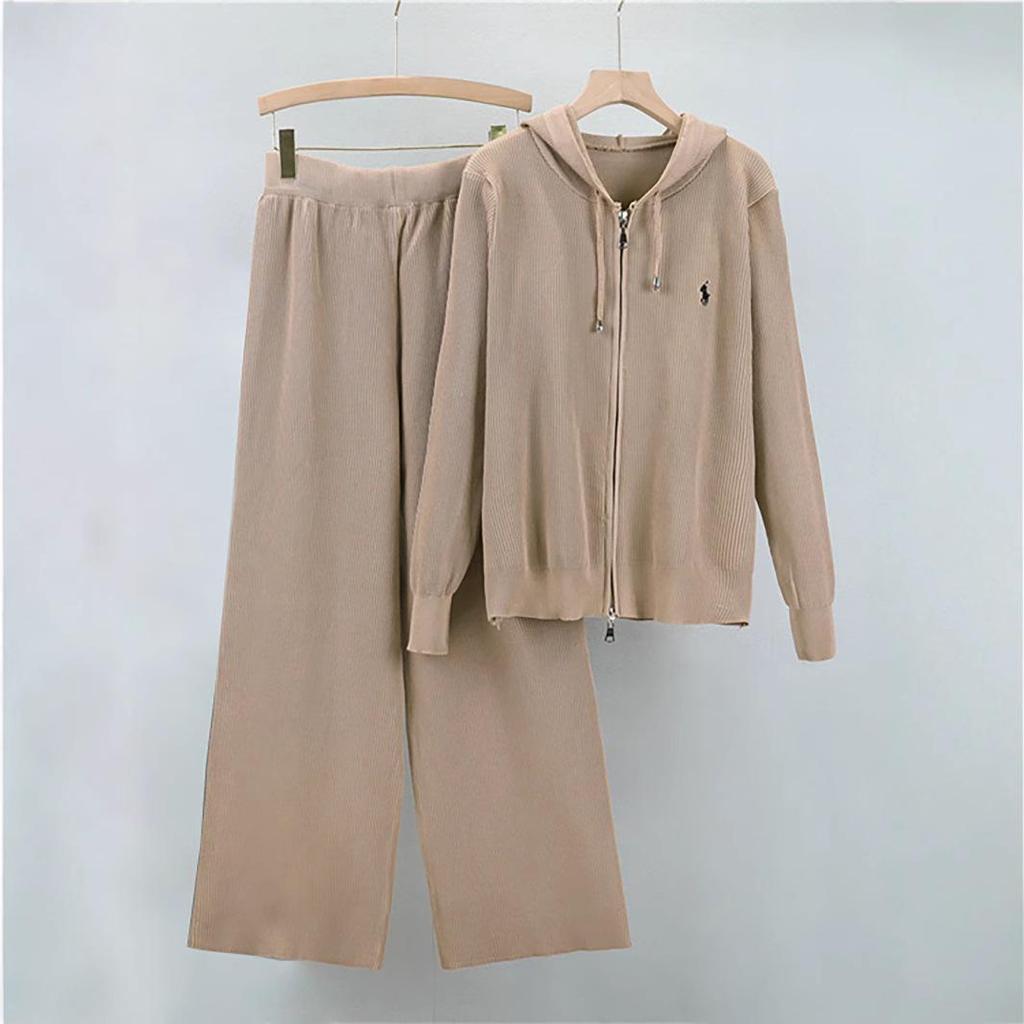 Autumn Winter Knitwear Set: Muslim Women's Wide-Leg Pants Two-Piece