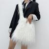 Winter Faux Fur Women's Crossbody Bag Lg Plush Hot Girls Large Shoulder Bags Simple Soft Furry Casual Tote Fluffy Handbags