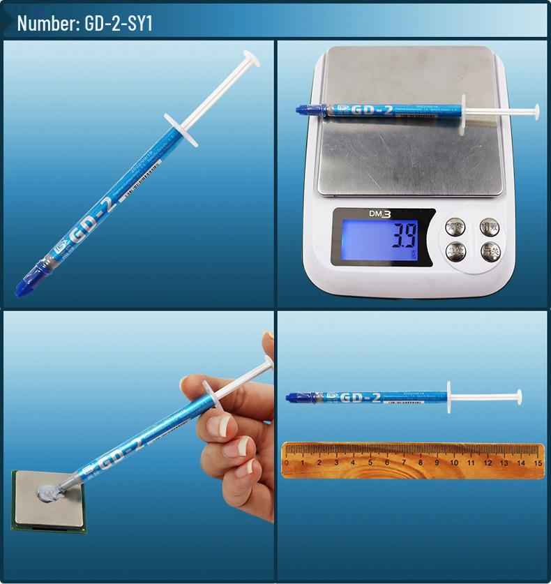 

GD-2 Высокопроводящая термопаста для ЦП/ГП - силиконовая паста для рассеивания тепла: 1, 3, 7, 15 или 30 г 1g Long needle tube серый