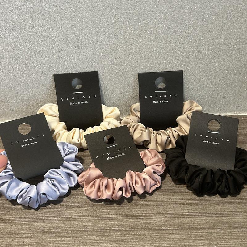 Korean Satin Silk Elastic Hair Tie - Chic, French Style Solid Color Band
