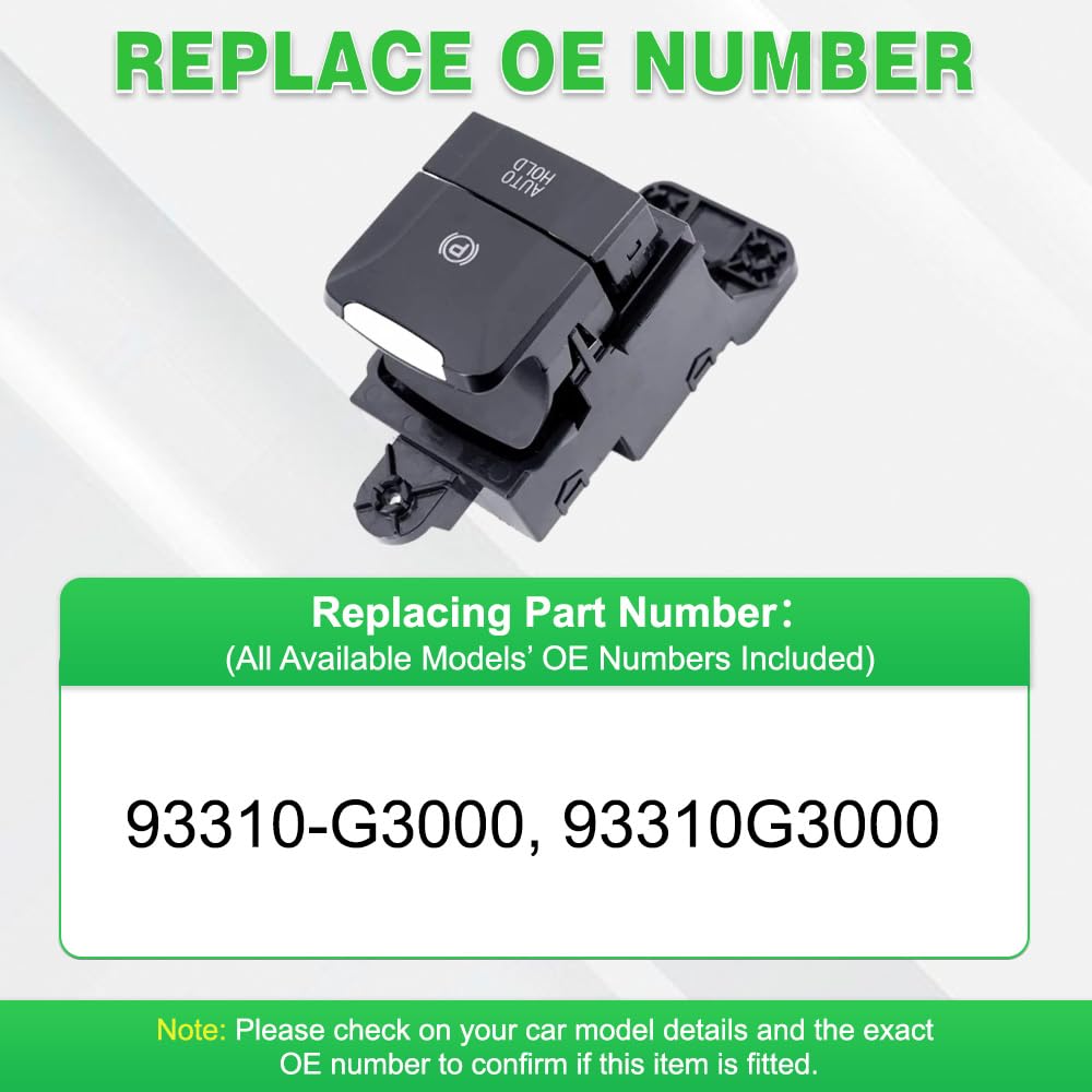 Electrical Handbrake Parking Brake AUTO Hold Switch, Replaces 93310-G3000, 93310G3000, Compatible with Hyundai Kona N Line 2018–2022, 16 Pins, 1 Pc