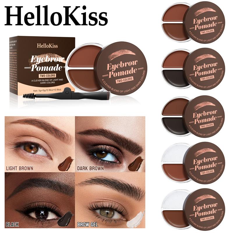 Gel pour sourcils en pâte à sourcils bicolore imperméable et naturelle pour sourcils touffus et sauvages pour une forme parfaite des sourcils avec brosse à sourcils à l'intérieur