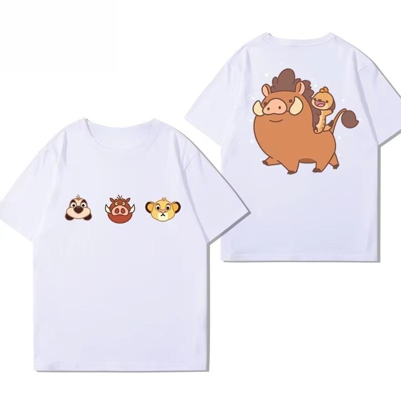 The Lion King Simba Anime Peripheral Short Sleeve ParentChild Summer American Versatile Casual Loose TShirt Top