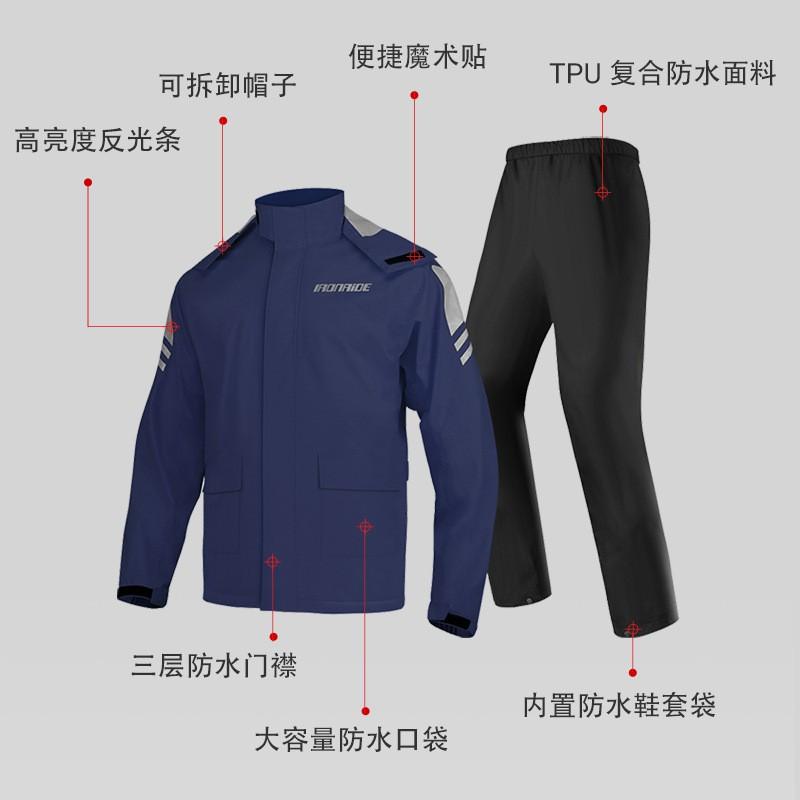 Heavy Duty Waterproof Motorcycle Rain Suit Set Riders - Full Body Raincoat Pants Windproof Breathable Use
