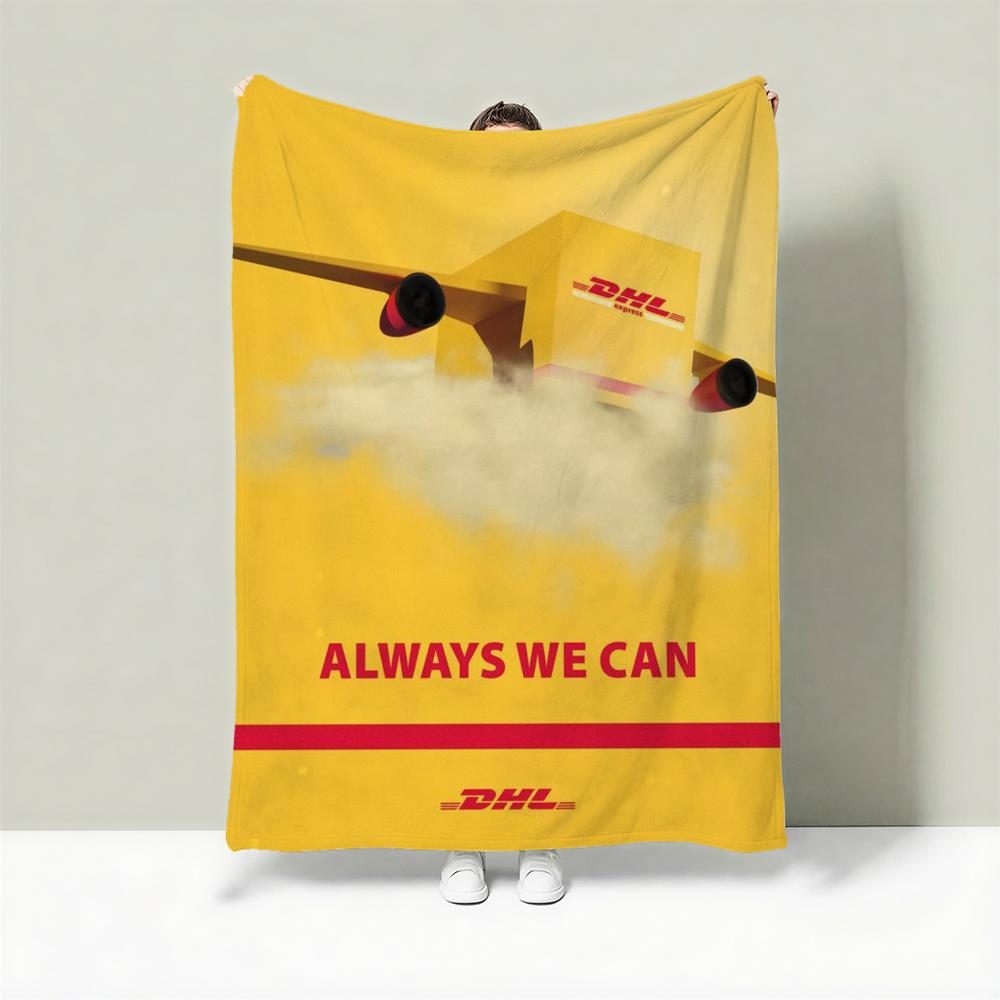 Logistics D-DHL Throw Lightweight 240g Flannel Blanket Soft Skin-friendly for Summer Cooling 75X95CM