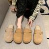 Fashion Ladies Indoor Casual Platform Slippers Winter Outdoor Fleece Warm Slippers Middle Heel Female Mule Fashion Slippers for Women