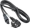 Kabel zasilający Akyga AK-NB-01A CEE 7/7 - IEC C5 do notebooka (koniczynka) 250V/50Hz 2,5A 1,5m czarny