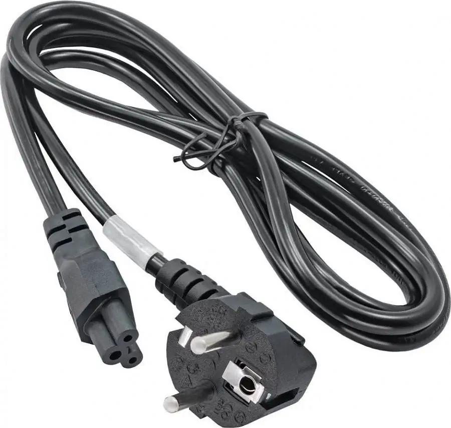Kabel zasilający Akyga AK-NB-01A CEE 7/7 - IEC C5 do notebooka (koniczynka) 250V/50Hz 2,5A 1,5m czarny