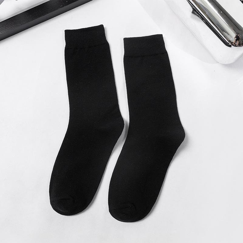 Pair With Loafers And Socks Fashionable And Versatile Black And White Socks Four Seasons Regular Solid Color Cotton Socks, Trendy Student Socks