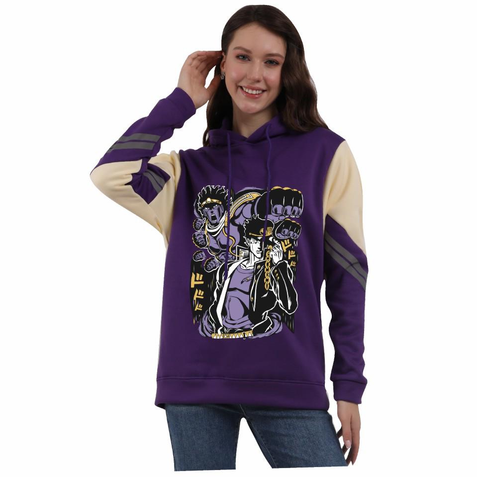 JoJo's Bizarre Adventure Color Block Plush Anime Hoodie