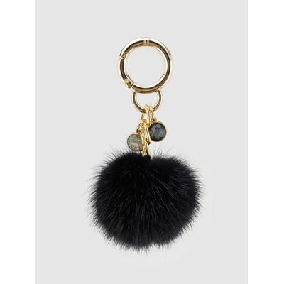 LALA Natural Mink Fur Keychain - Black