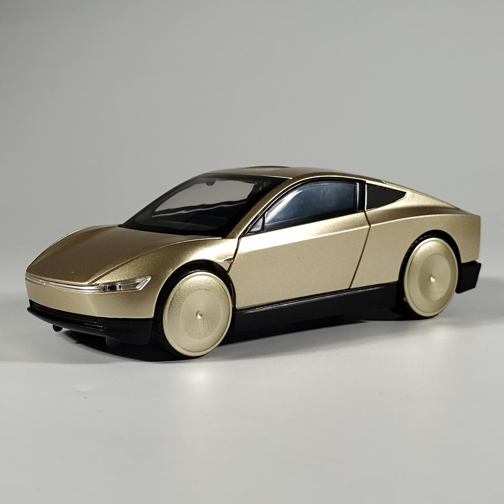 1/32 Tesla Cybercab Robotaxi Driverless Taxi Alloy Metal Diecast Model Car Miniauto Micro Vehicles Sound and Light Pull Back Birthday