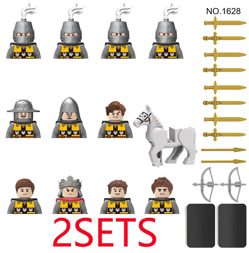 Military Building Blocks Medieval Solider Figures Gifts Toys Weapons Shield Holy Roman Saint Lazarus Jerusalem Knight Legion MOC