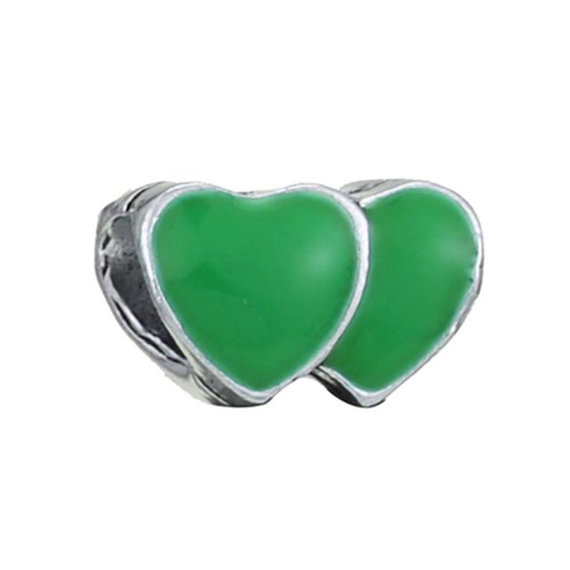 4pcs Sale Romantic Style Enamel Love Heart Charms Beads Fit Original Bracelets Necklaces For Women Girlfriend Jewelry Making
