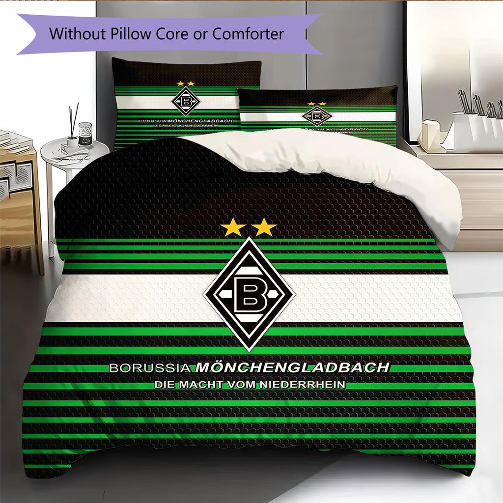 Borussia Mönchengladbach Pattern Bedding Quilt Set  Home Decoration  Gift (1 * duvet cover + 2 * pillowcase  without core).xwn