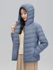Giacca Piumino Leggera con Cappuccio da Donna - 90% Piuma, Colore Unito, Calda Casual Taglie Forti per Autunno/Inverno.