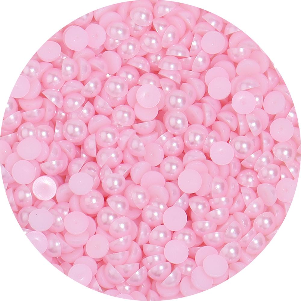 50-500Pcs ABS Imitation Pearls Beads Color Flat Back Cabochon Half Round Loose Bead for Crafts Garment Nail Art Jewelry Findings