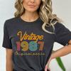 Vintage 1987 Print T Shirt Women 37 Years Old Birthday Anniversary Tshirt Harajuku Fashion Short Sleeve Streetwear Retro Shirts