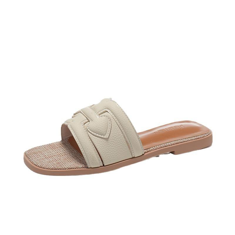 French evening slippers women's summer wear 2025 new summer go out flat beach sandals