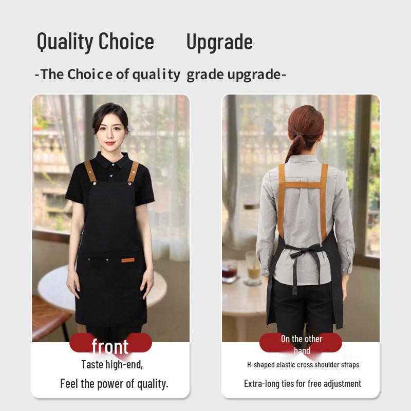 Oil & Waterproof Apron with Waistband for Coffee & Tea Shop Waiters - Custom Logo Printing Available