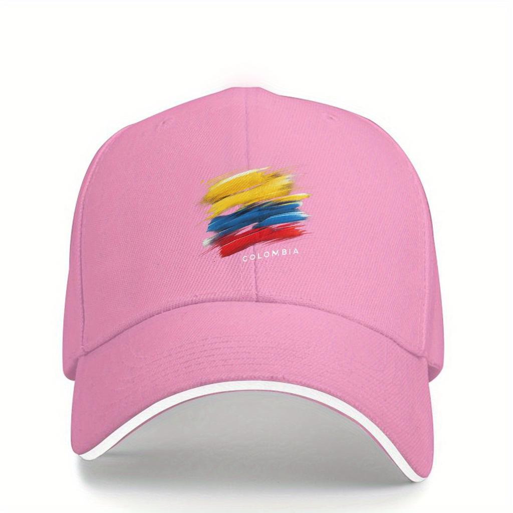 Colombia Flag Brush Stroke Baseball Cap Polyester Casual Outdoor Adjustable Sports Hat Unisex