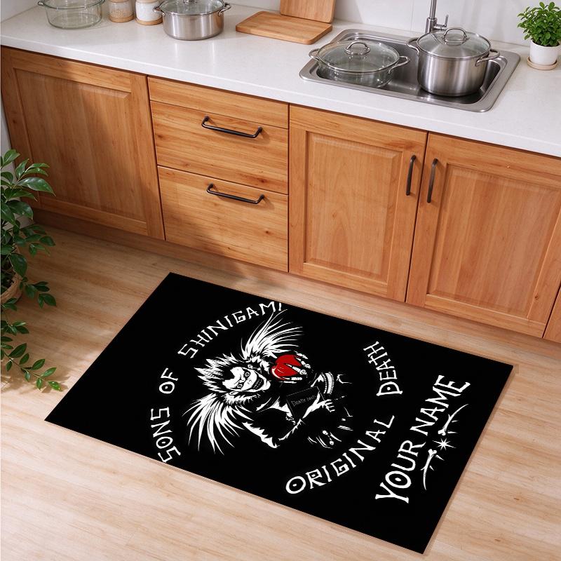 Death Note Customizable name kitchen floor mat easy to clean and wipe down Suitable for kitchens living rooms and entryways—a perfec