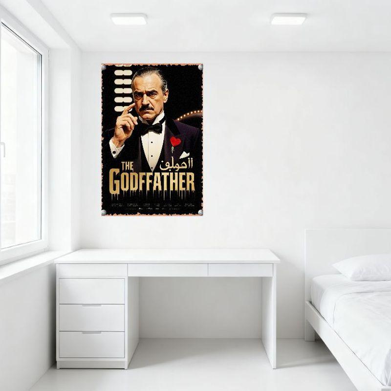 The Godfather Vintage Metal Tin Sign Movie Poster Artwork Distressed Retro Design for Man Cave Bar Cafe Home Decor Wall Plaque