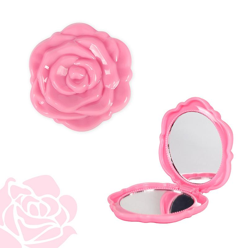 1Pcs Portable Retro Rose Flower Mini Mirror Small Pocket Makeup Mirror Double Sided Hand Mirrors Compact Cosmetic Beauty Tool
