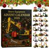 2025 Christmas Advent Calendar 2D Flat Acrylic Construction Vehicle Ornaments Heavy Equipment Xmas Countdown Calendar Gifts Box