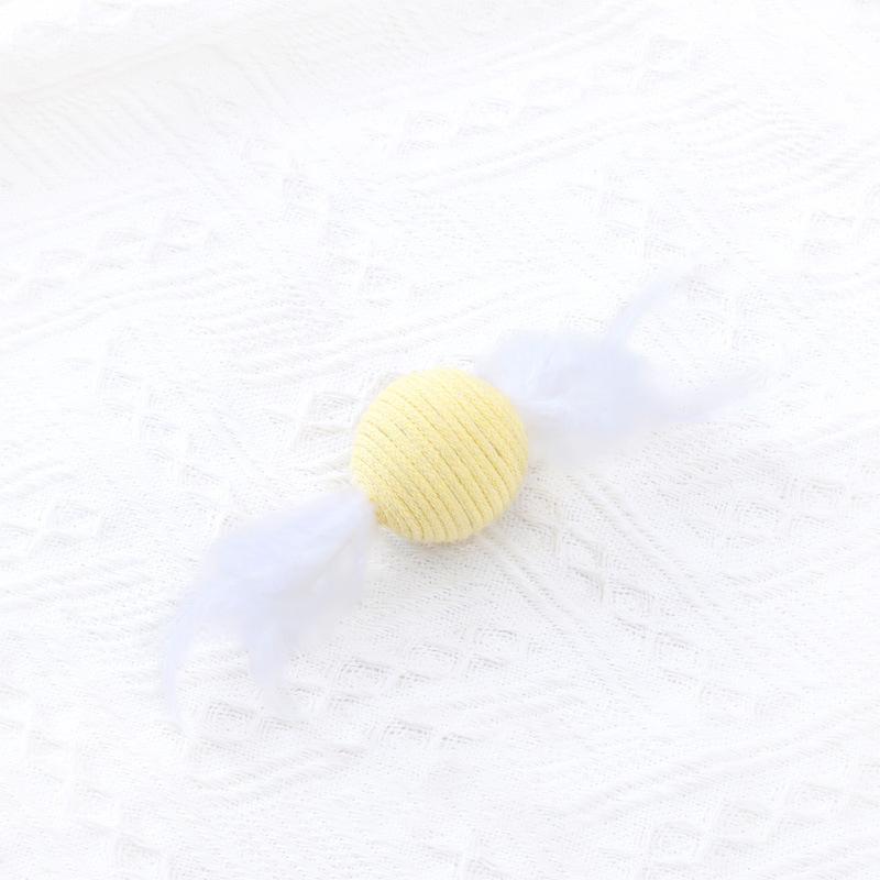 Bite Resistant Cat Cotton Rope Ball Colorful Sounding Cat Scratch Catch Toys Wear Resistant Cat Teaser Ball Pet Supplies