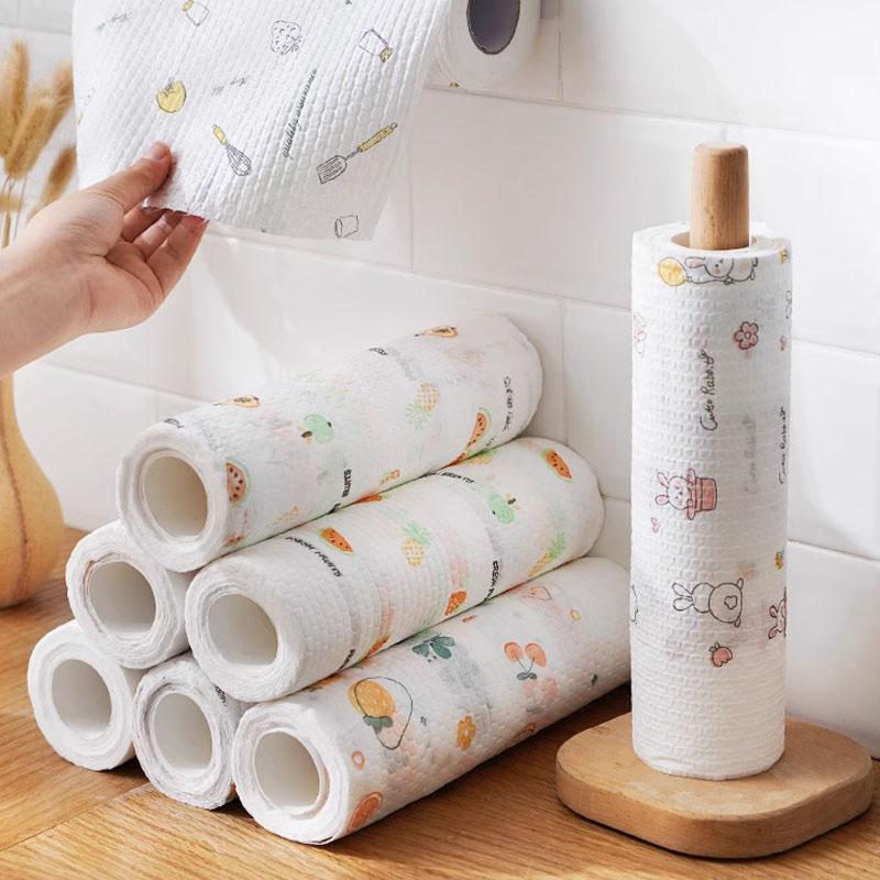 Disposable Cleaning Cloths Reusable Non-Woven Household Kitchen Lazy Rags Non-stick Oil Wipes Cloth Washing Dishcloths Towels