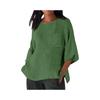 Women's Casual Loose-Fit Linen 3/4 Sleeve Top