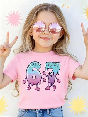 Summer Small Portrait Pattern Printed Casual Sports Short-Sleeve T-Shirt
