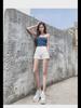 2021 Summer High-Waist White Denim A-Line Shorts for Women – Loose, Slimming Fit