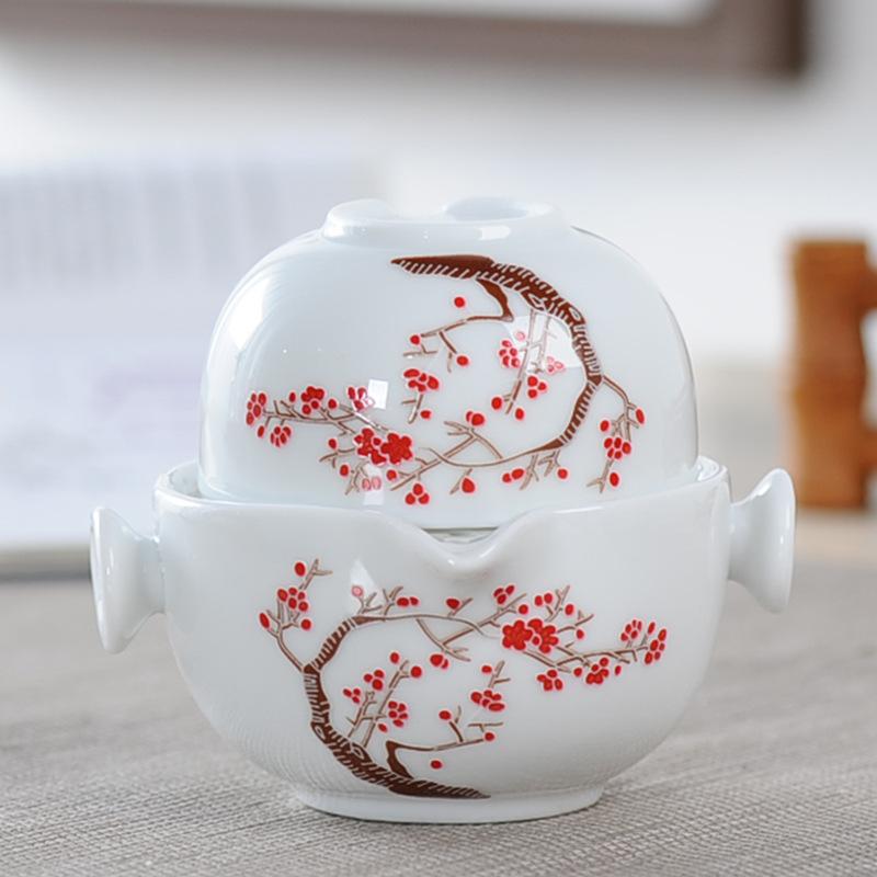 High Quality Ceramic Tea Set Travel Teaware Include 1 Pot 1 Cup,Beautiful and Easy Teapot Kettle,kung Fu Teaset Elegant Gaiwan