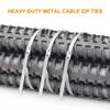 20-100PCS Heavy Duty Self-Locking Metal Cable Ties, Multi-Purpose Stainless Steel Zip Straps Fastening Rings for Exhaust Wrap & Cable Organizer