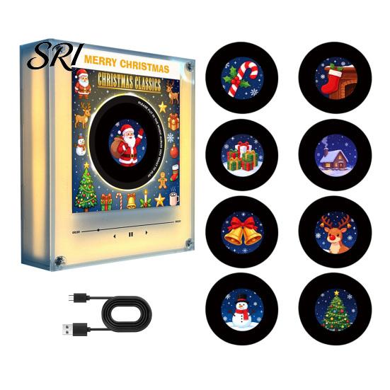 Personalisierbarer Vinyl-Schallplatten-Magnet-Player Kühlschrankmagnet, mit 9 programmierbaren Platten, 128MB Speicher, Keine Musik, Acryl LED Nachtlicht, NFC Magnetisch Not rotatable