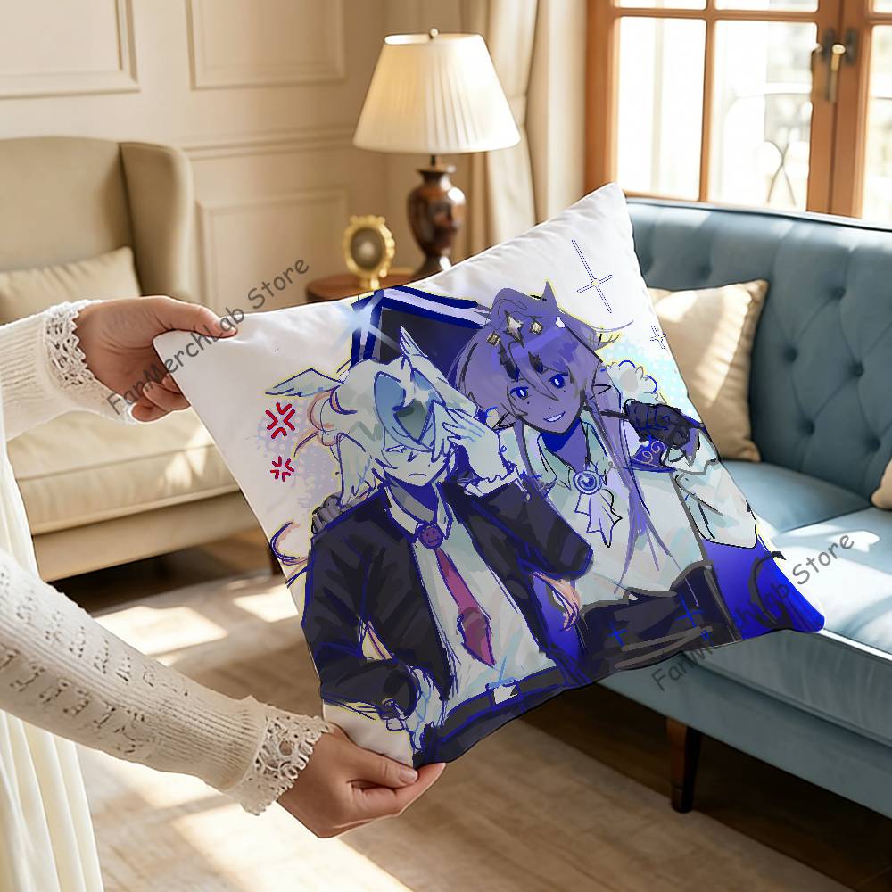 WWemmbu Eggchan TTax Duo Printed Pillow Cover Cushion Case Simple Sofa Pillow Case No Pillow Core