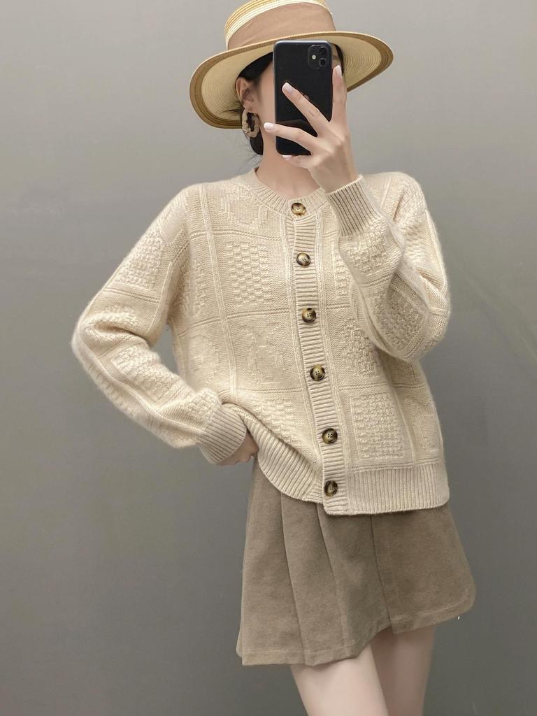 Women's Cashmere Knitwear: Loose Cardigan for Autumn-Winter