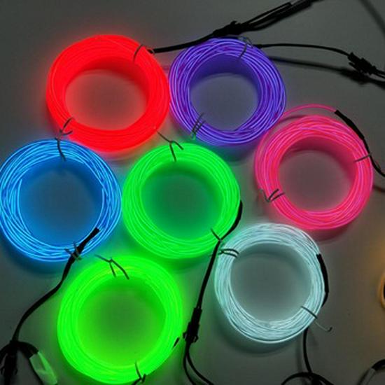 Colorful El Wire Cold Light with Edge for Dance Costumes - Flexible 1m, 3m, 5m Options