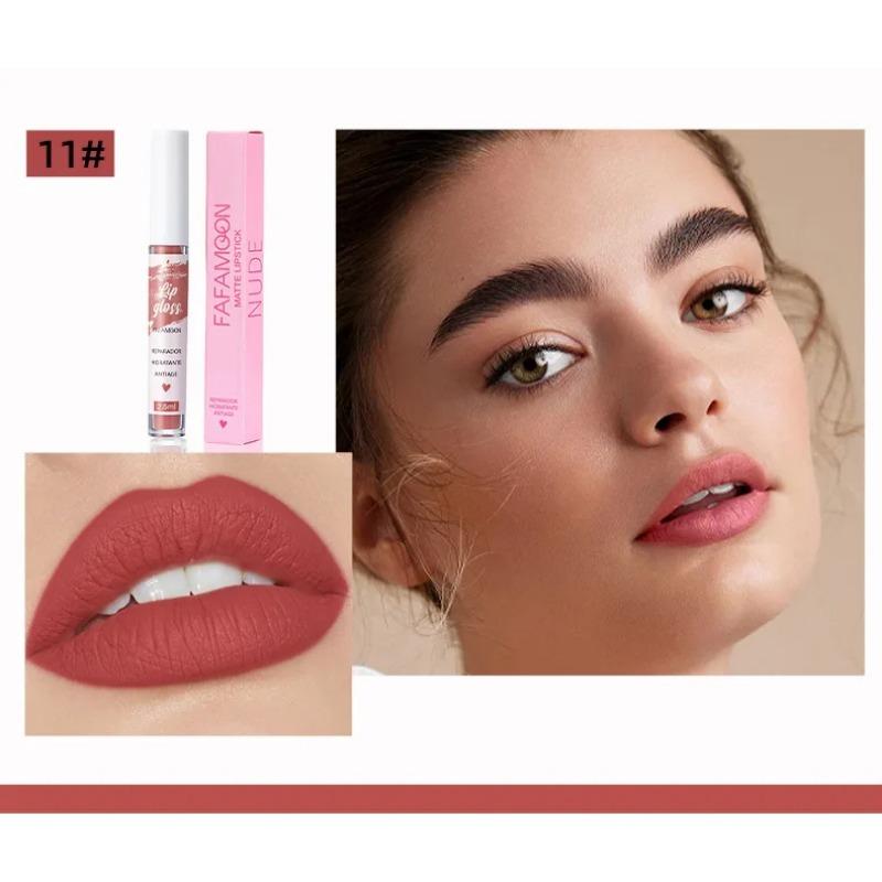 Batom Líquido Matte Vermelho Rosa Maquiagem Brilho Labial Hidratante À Prova d'Água Duradouro Lama Labial Não Transfere Maquiagem Brilho Labial Maquiagem Coreana