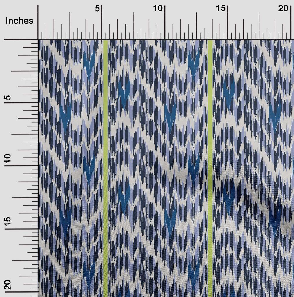 oneOone Cotton Flex Fabric Stripe & Chevron Ikat Fabric Prints By Yard 40 Inch