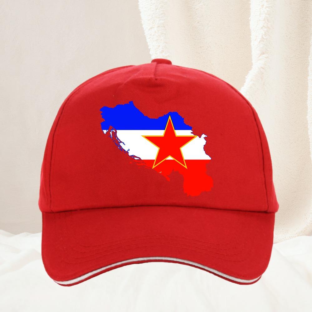 Personality Creative Yugoslavian Personality Cool Map Flag Baseball Cap Unisex Adjustable Sports Hat Adjustable