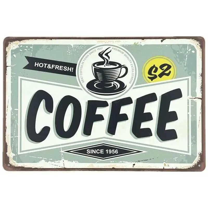 Vintage Metal Tin Logo Wall Decoration Vintage Coffee Art Poster Kitchen Bar Club Coffee Shop Board Room Decoration