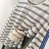 Women's Autumn Color-Block Striped Long-Sleeve Casual T-Shirt