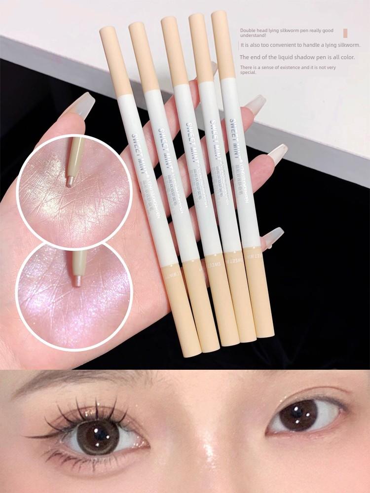 Sweet Mint Mom's Sense of Birth Dual Head Dual-Use Eye Shadow Pen Female Highlight Brightening Two-in-One Lying Cicada Eyeliner