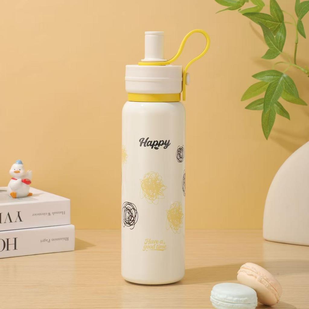 Water bottle new portable thermos cup 111 thermal insulation water cup women straw cup go out portable car water cup