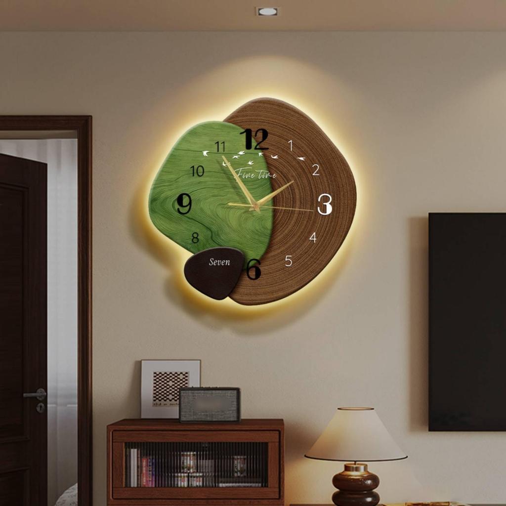 Wall Clock Illumination Lighted Artistic Decor Abstract